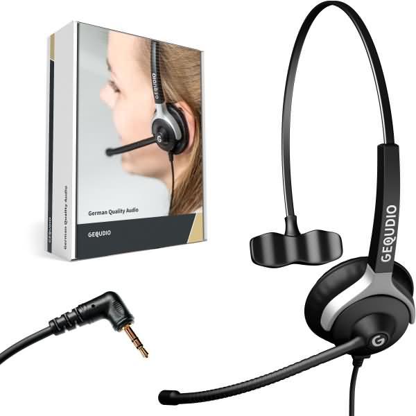Produktbild Gequdio Headset 1-Ohr mit 2,5mm Klinke kompatibel für Gigaset/Cisco-SPA/Panasonic (Kabelgebunden)