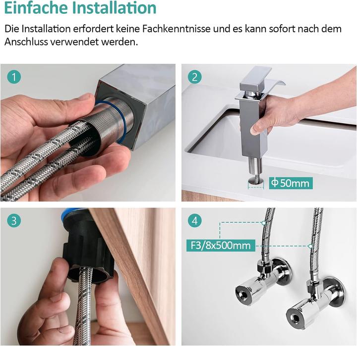 Immagine prodotto Emke Rubinetto lavabo a cascata, rubinetto bagno, miscelatore lavabo a risparmio idrico, cromo