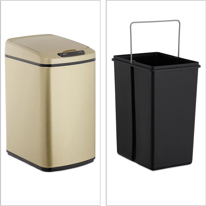 Actual product image Relaxdays Sensor Bin 12L, Trash Can With Lid & Bucket (12 l)