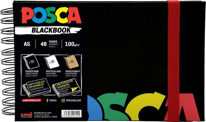 Posca Sketchbook (A5, Blanc, Couverture souple)