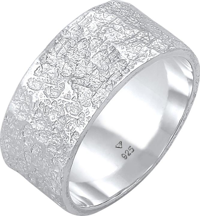 Image du produit Kuzzoi Bague Hommes Bandeau Structure Organique 925 Argent (60, Argent 925)