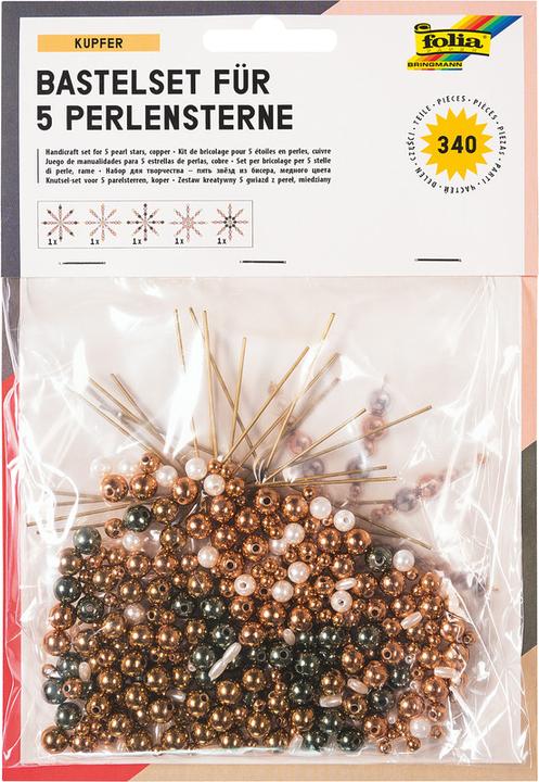 Actual product image Folia Bead stars Copper, 5 pieces