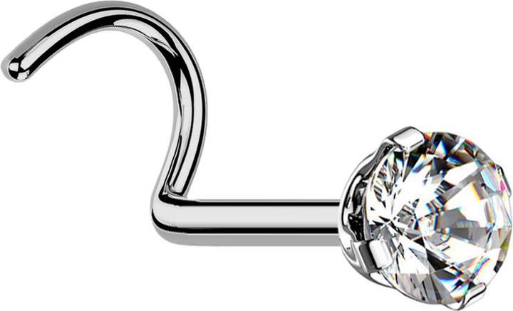 Immagine prodotto Star Piercing Borchia da naso curva in argento set di cristalli rotondi in argento (senza ottone, Titanio G23)