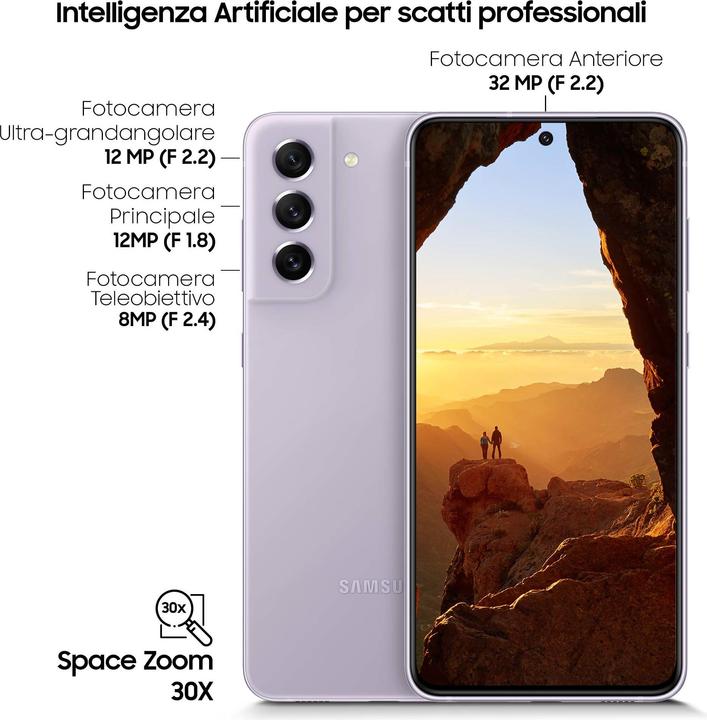 Immagine prodotto Samsung Galaxy S21 FE 5G UE (128 GB, Lavanda, 6.40", Doppia SIM, 12 Mpx, 5G)