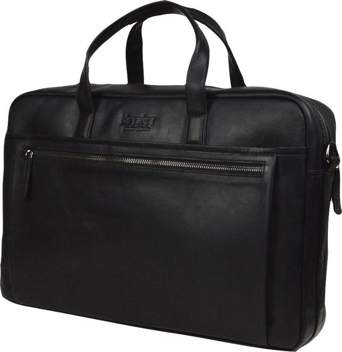 DSTRCT Leren Business Laptoptas - 17 inch laptopvak met rits - Zwart - Luxe volnerfleder (17")