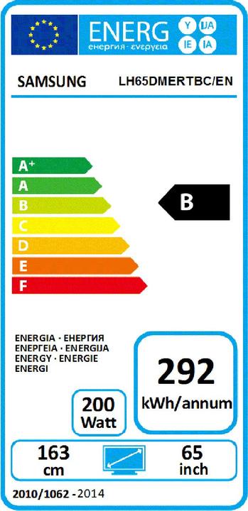 Energy Label Samsung Dm65e (1920 x 1080 pixels, 65")