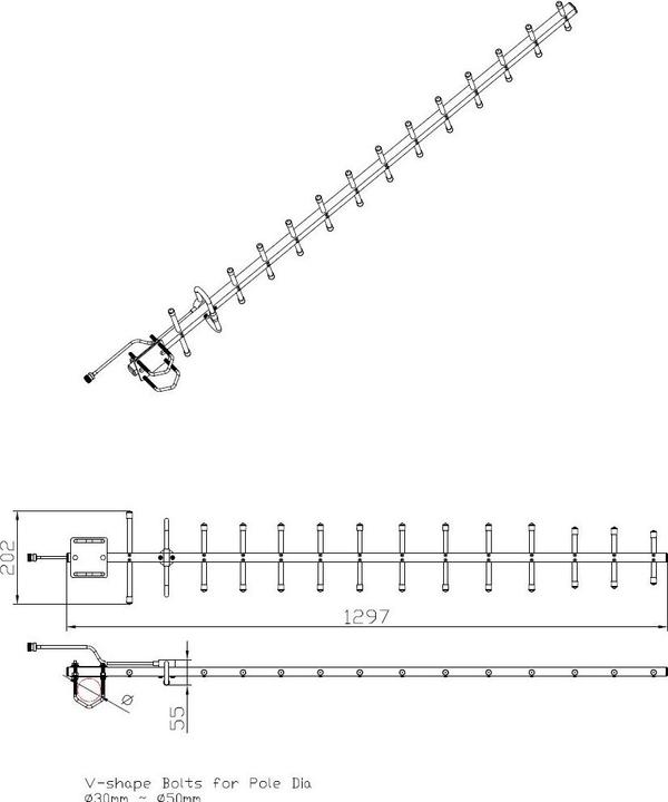 Produktbild Allnet Antenne 868MHz 14dbi N-Female Yagi ANT-868-14dbi-Yagi LoRA HELIUM (Lora)