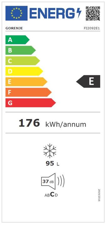 Energy Label Gorenje FI2092E1 Freezer Integrated E (Installation, 95 l)