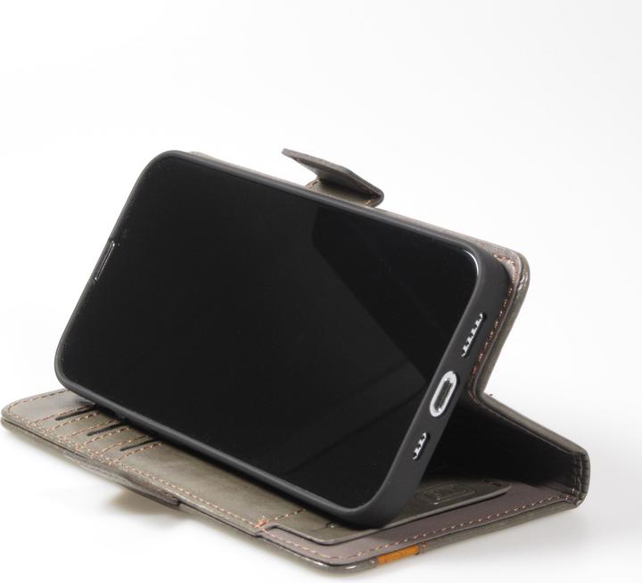 Actual product image PhoneLook Etui cuir Flip Wallet en cuir véritable avec stripe design et compartiment à cartes (Apple iPhone 13 Pro Max)