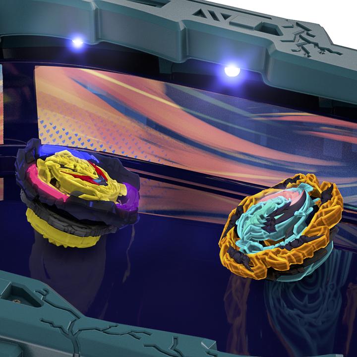 Actual product image Hasbro Beyblade Burst QuadStrike Light Ignite Beyblade Stadium Battle Set (German, French, Italian, English, Dutch, Swedish, Norwegian, Polish)