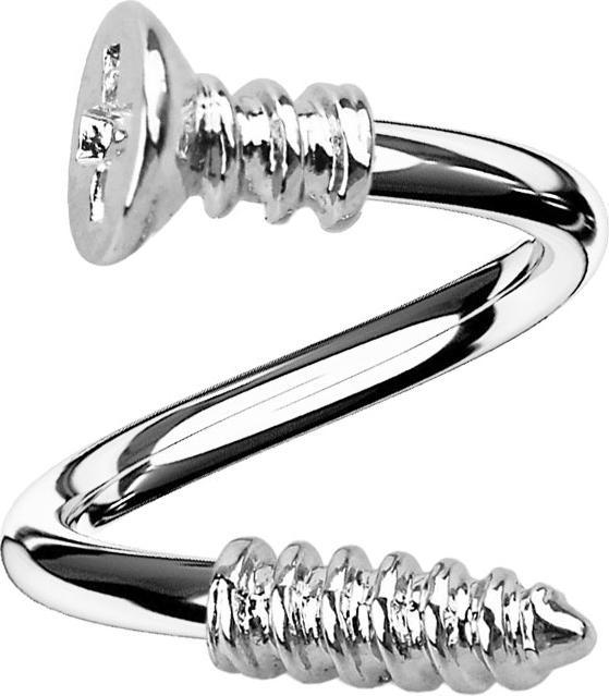 Produktbild Star Piercing Micro Spirale silber mit Kreuzschlitzschraube (ohne Messing, Chirurgenstahl 316L)