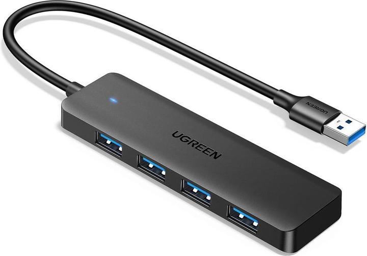 Produktbild Ugreen HUB CM219 35574 with 4 USB-A 3.0 ports and USB-A 3.0 cable 1m - black (USB-A, 4 Ports)