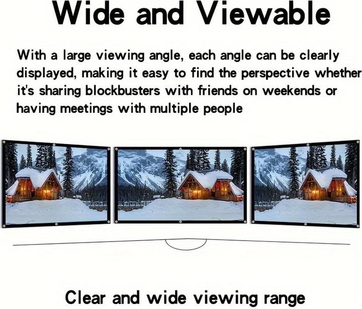 Image du produit PhoneLook Écran de projection double face 16:9 avec tissu doux facile à nettoyer et à repasser (120 pouces, 30 (120", 16:9)