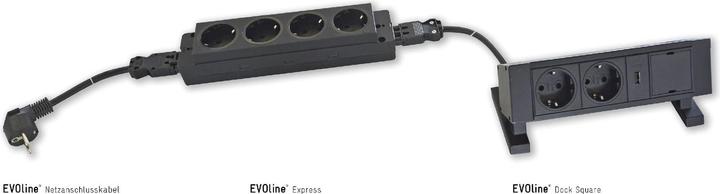 Actual product image Evoline Express type 910 socket strip 3x socket, black (3 x)