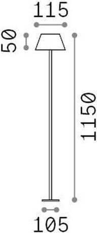 Produktbild Ideal lux PURE LED Stehleuchte 1,5W ⌀115mm dimmbar Schwarz IP54 warmweiss 328515 (230 lm)