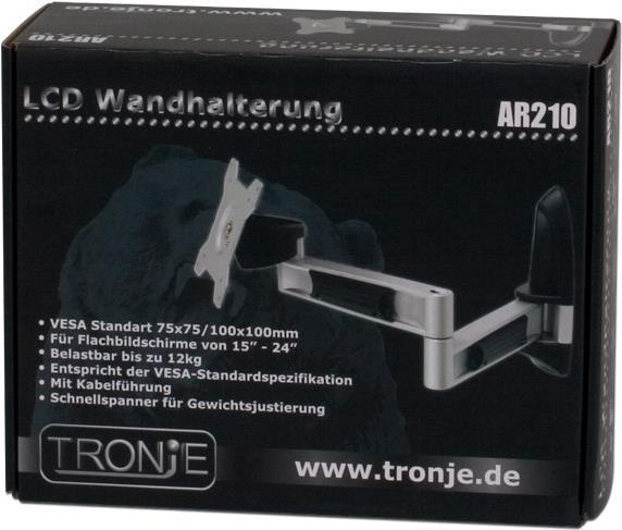 Image du produit Tronje LCD TFT Wandhalter AR210, 15"-2X", max.12kg (Mur, 24", 12 kg)