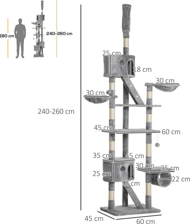 Produktbild Jamb Kratzbaum (260 cm, Hellgrau)