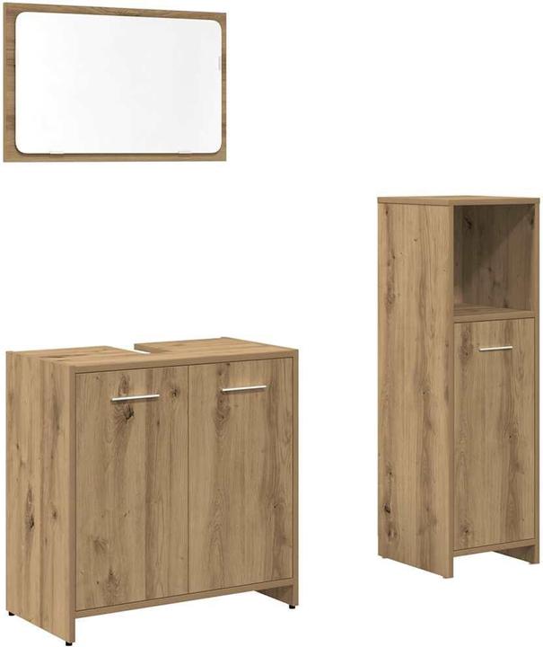 Actual product image VidaXL 3-tlg. Badmöbel-Set Artisan-Eiche Holzwerkstoff