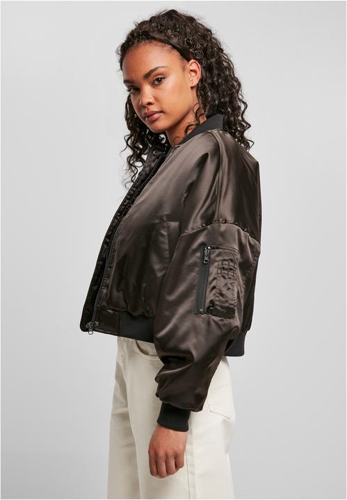 Actual product image Urban Classics Ladies Short Oversized Satin Bomber Jacket (XXL)