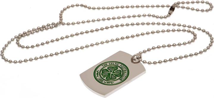 Actual product image Celtic FC Crest Dog Tag And Chain (100% synthetic material)