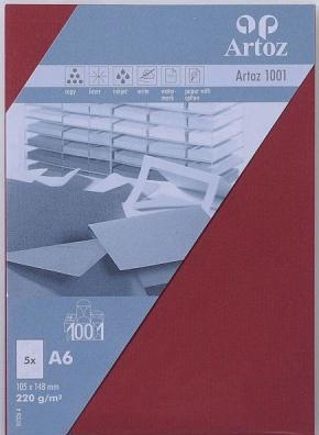 Image du produit Artoz 1001 cartes rouge vin (A6, 220 g/m², 5 x)