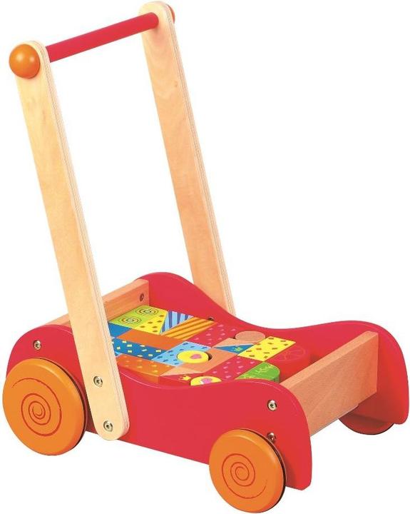 Lelin Lauflernwagen mit Bausteinen