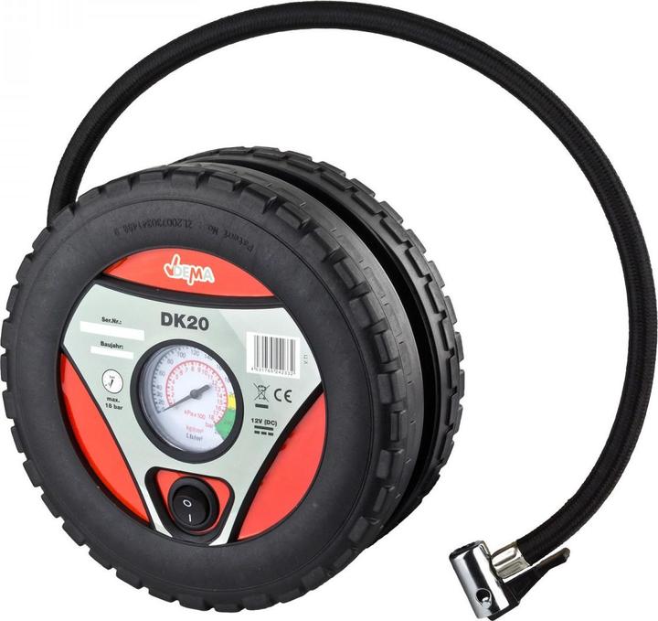 Produktbild Dema Mini Druckluft Kompressor Druckluftkompressor DK20 12V 18bar Reifenfüller inkl. (18 Bar, 20 l)