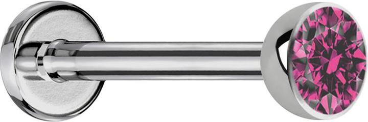 Produktbild Star Piercing Micro Labret silber mit Halbkugel Kristall pink (Titan G23, ohne Messing)