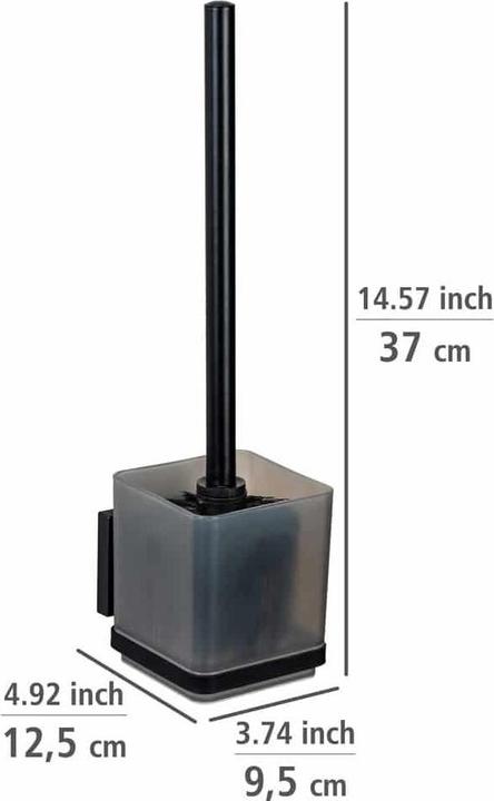 Actual product image Wenko Vacuum-Loc® WC-Garnitur Mod. Quadro Schwarz Befestigen ohne Bohren