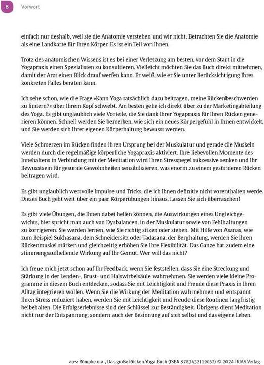 Immagine prodotto Das grosse Rücken-Yoga-Buch (Tedesco, Patricia Römpke, Jutta Pietsch, 2024)