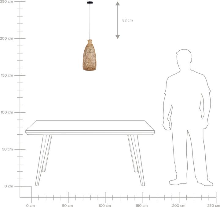 Produktbild Beliani Hängeleuchte Bambusholz hellbraun Kegelform LWELA (E27)