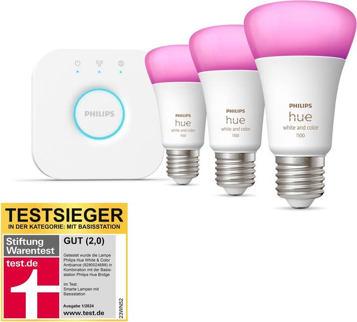 Philips Hue Starter kit (E27, 9 W, 1055 lm, 3 x, F)