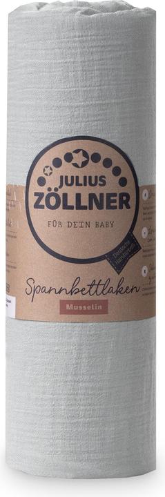 Image du produit Julius Zöllner Drap-housse Mousseline 60 x 120 cm, Gris (60 x 120 cm)