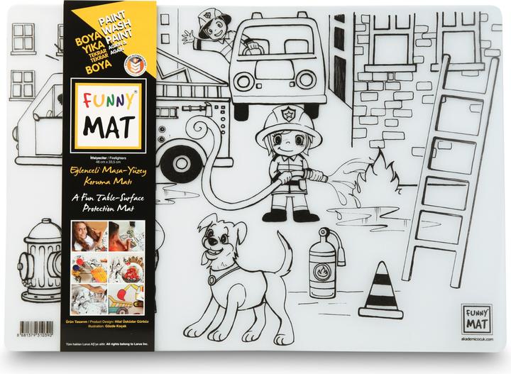 Image du produit Funny Mat Tapis de dessin lavable Pompiers (48 x 33.5 cm)