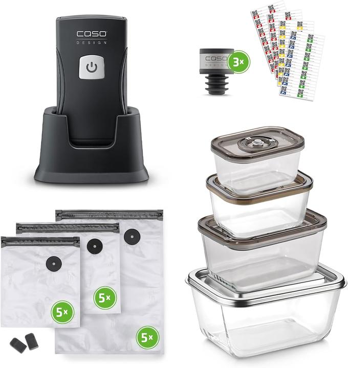 Produktbild Caso Vacu OneTouch Pro Set Handvakumierer inkl. 4 VacuBoxxen aus Glas