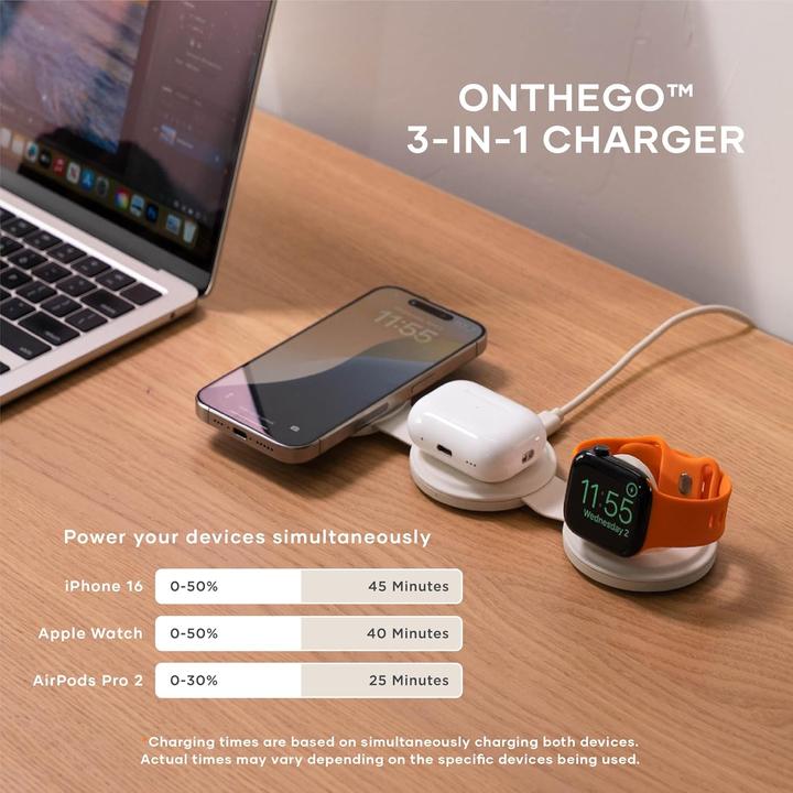 Immagine prodotto Satechi Caricabatterie wireless OntheGo 3-in-1 con Qi2 (15 W)