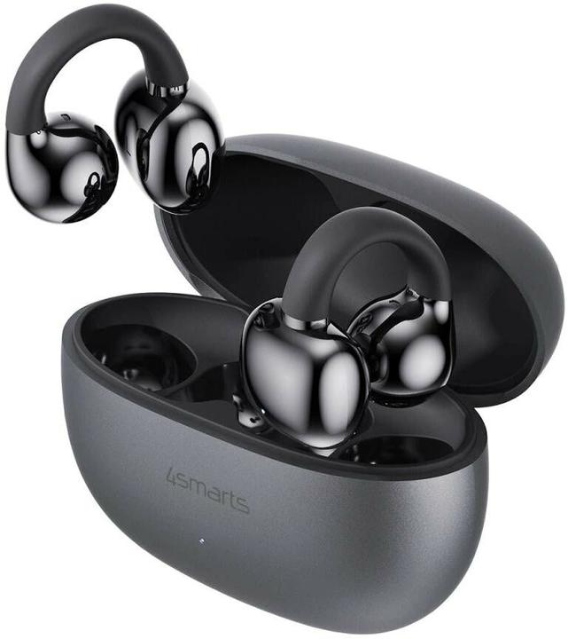 4smarts Open-Ear-Kopfhörer SkyBuds Clip Grau, Detailfarbe: Grau (ANC, 28 h, Wireless)