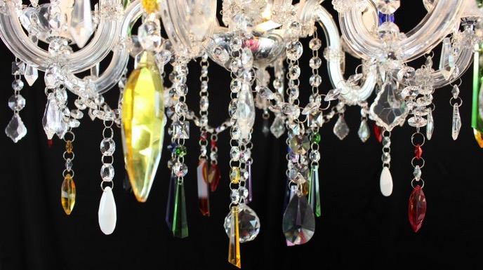 Actual product image TL Crystal chandelier 12-arm colourful (60 cm)