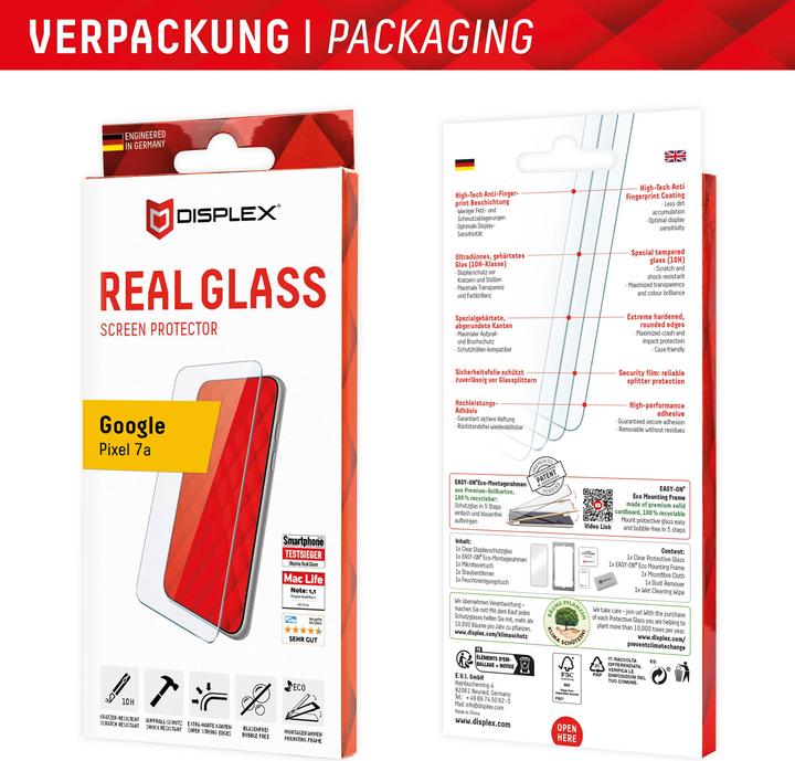 Image du produit Displex Real Glass, 2D Panzerglas (1 pièce(s), Google Pixel 7a)