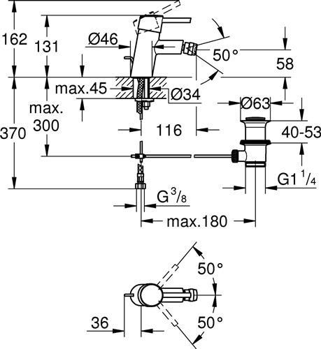 Produktbild Grohe Bidetbatterie Concetto 32208001 chrom