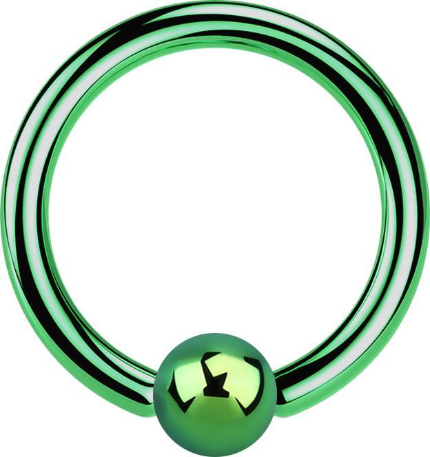 Produktbild Star Piercing Ball Closure Ring grün (ohne Messing, Titan G23)