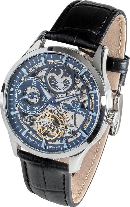 Actual product image Carl von Zeyten CVZ0063BLS Freiburg Automatic Dual Time (Analogue wristwatch, 44 mm)