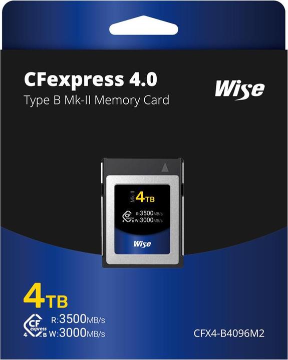 Actual product image Wise CFexpress 4.0 Type B Mk-II 4TB WI-CFX4-B4096M2 (4 GB, CFexpress type B)