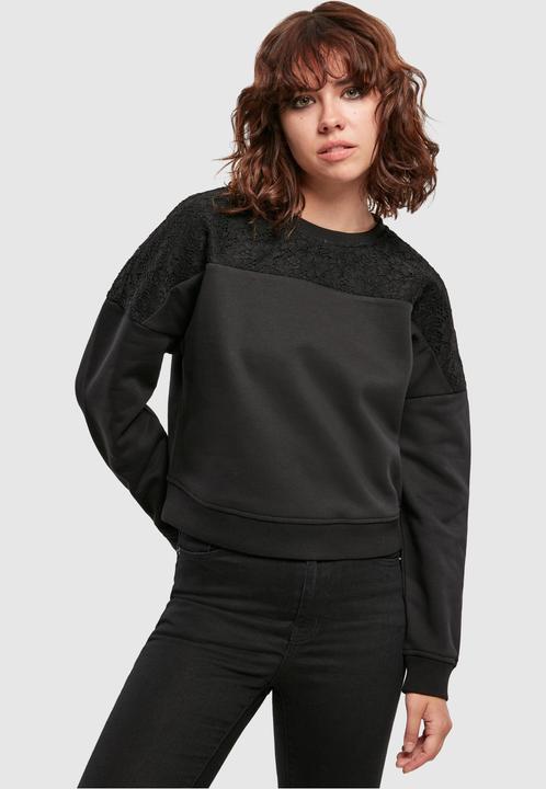 Immagine prodotto Urban Classics Girocollo corto da donna con inserto in pizzo sovradimensionato (L)
