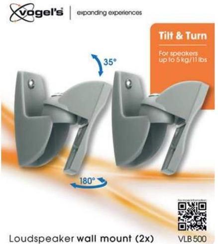 Produktbild Vogels Wandhalterung VLB 500 Silber (1 Paar, Wandmontage, Drehbar, Neigbar)
