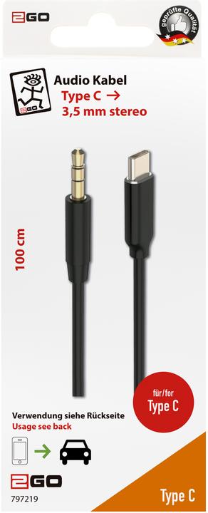 Actual product image 2GO 797219 Audio cable USB Type-C (1 m, USB)