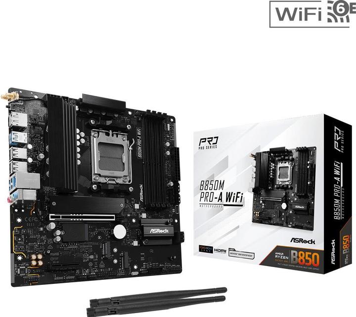 Image du produit AsRock B850M Pro-A WiFi (AM5, AMD B850, mATX)