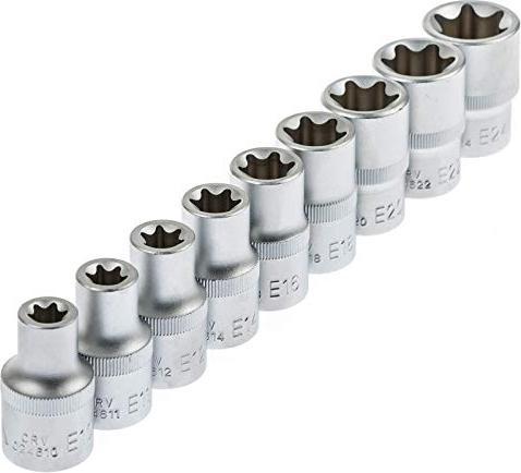 ASTAL Asta 954009-2 Externe Torx Dopsleutelset 1/2 Inch 9 Onderdelen