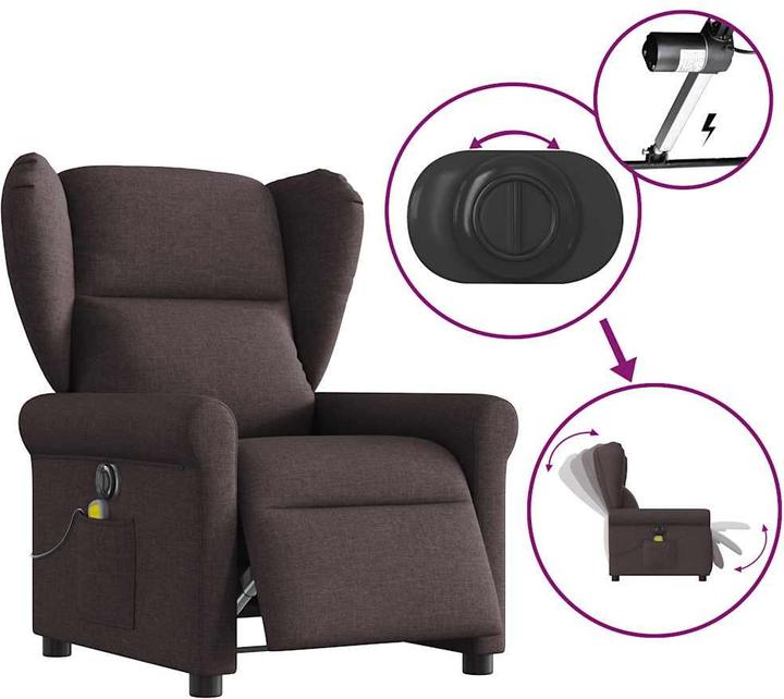 Produktbild VidaXL Massagesessel Elektrisch Dunkelbraun Stoff