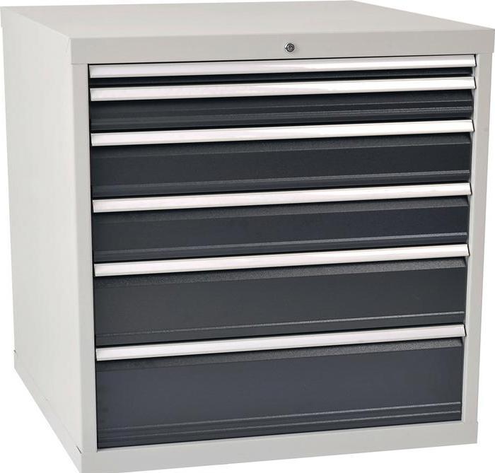 Produktbild Bedrunka & hirth Schubladenschrank H1019xB1005xT736mm grau/anthr. 6 Schubl. Vollauszug (100.50 cm, 118 cm)